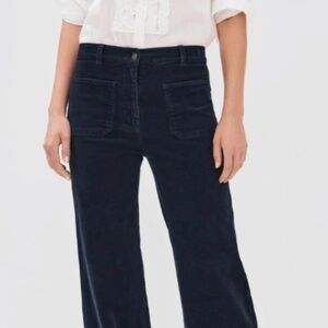 Nili Lotan Florence Pants Corduroy Navy, Size 0
